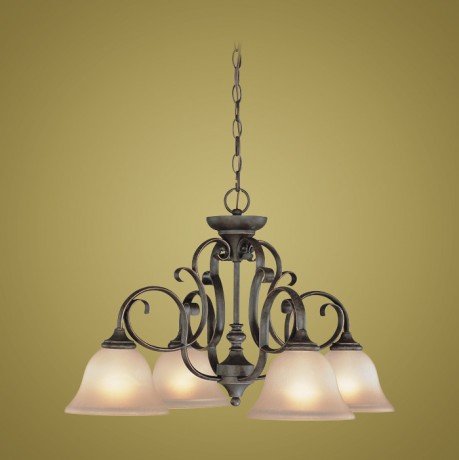 C186-24224-MB By Jeremiah Lighting-Barret Place Collection Mocha Bronze Finish 4 Lt Down Chandelier 