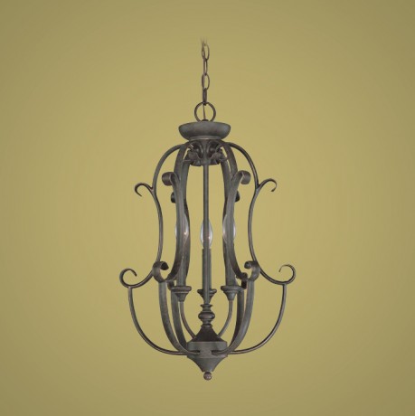 C186-24233-MB By Jeremiah Lighting-Barret Place Collection Mocha Bronze Finish 3 Lt Chandelier 