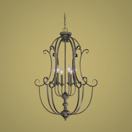 C186-24236-MB By Jeremiah Lighting-Barret Place Collection Mocha Bronze Finish 6 Lt Foyer 