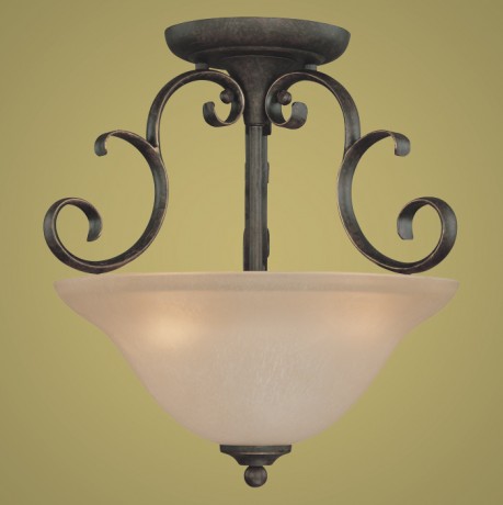 C186-24263-MB By Jeremiah Lighting-Barret Place Collection Mocha Bronze Finish 3 Lt Semiflush 
