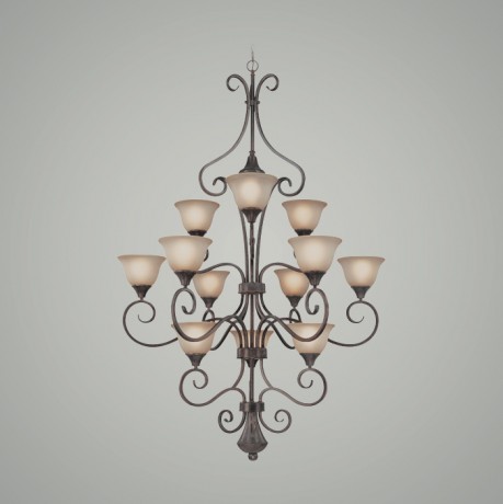 C186-24912-BA By Jeremiah Lighting-Torrey Collection Burnished Armor Finish 12 Lt Chandelier 