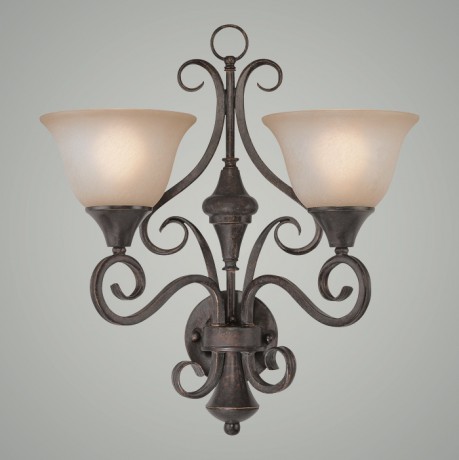 C186-24922-BA By Jeremiah Lighting-Torrey Collection Burnished Armor Finish 2 Lt Wall Sconce 