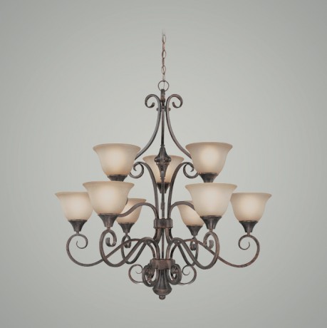 C186-24929-BA By Jeremiah Lighting-Torrey Collection Burnished Armor Finish 9 Lt Chandelier 