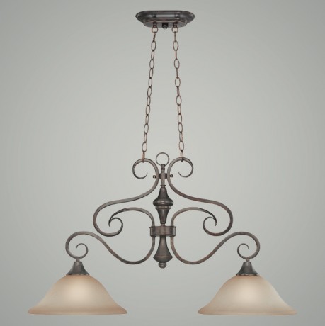 C186-24942-BA By Jeremiah Lighting-Torrey Collection Burnished Armor Finish 2 Lt Island 