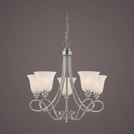 C186-25025-SN By Jeremiah Lighting-Cordova Collection Satin Nickel Finish 5 Lt Chandelier Sn 