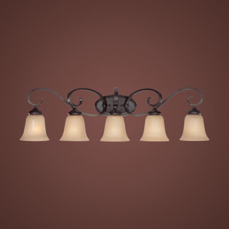 C186-25105-ET By Jeremiah Lighting-Stanton Collection English Toffee Finish 5 Lt Vanity 