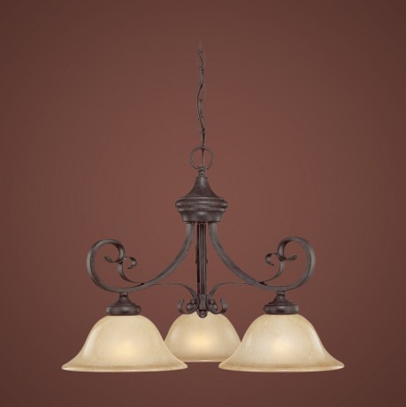 C186-25123-ET By Jeremiah Lighting-Stanton Collection English Toffee Finish 3 Light Down Chandelier 