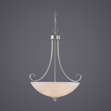 C186-25323-SN By Jeremiah Lighting-Raleigh Collection Satin Nickel Finish 3 Lt Inv Pendant Sn 