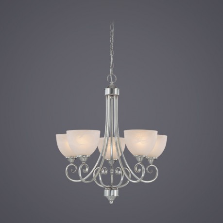 C186-25325-SN By Jeremiah Lighting-Raleigh Collection Satin Nickel Finish 5 Lt Chandelier Sn 