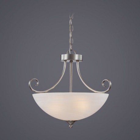 C186-25333-SN By Jeremiah Lighting-Raleigh Collection Satin Nickel Finish 3 Lt Semiflush Sn 