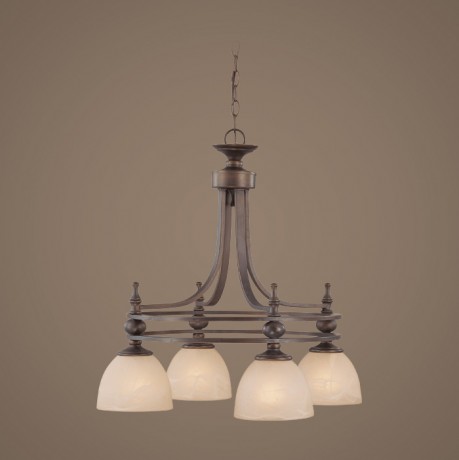 C186-25424-OB By Jeremiah Lighting-Seymour Collection Old Bronze Finish 4 Lt Down Chandelier 