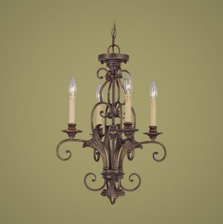 C186-25524-BBZ By Jeremiah Lighting-Ferentino Collection Burleson Bronze Finish 4 Lt Chandelier 