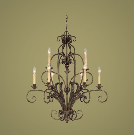 C186-25529-BBZ By Jeremiah Lighting-Ferentino Collection Burleson Bronze Finish 9 Lt Chandelier 