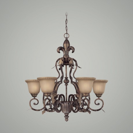 C186-25726-BBZ By Jeremiah Lighting-Devereaux Collection Burleson Bronze Finish 6 Lt Chandelier 