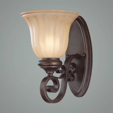 C186-25801-SI By Jeremiah Lighting-Lagrange Collection Seville Iron Finish 1 Lt Vanity 