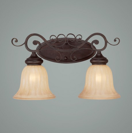 C186-25802-SI By Jeremiah Lighting-Lagrange Collection Seville Iron Finish 2 Lt Vanity 