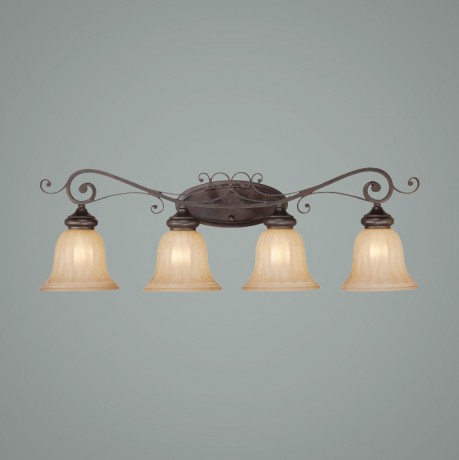 C186-25804-SI By Jeremiah Lighting-Lagrange Collection Seville Iron Finish 4 Lt Vanity 