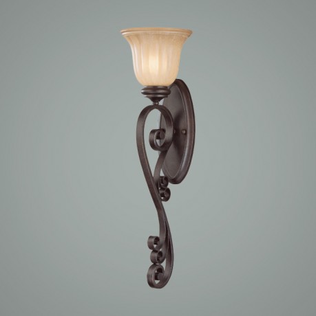 C186-25821-SI By Jeremiah Lighting-Lagrange Collection Seville Iron Finish 1 Lt Wall Sconce 