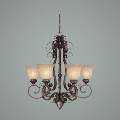 C186-25826-SI By Jeremiah Lighting-Lagrange Collection Seville Iron Finish 6 Lt Chandelier 