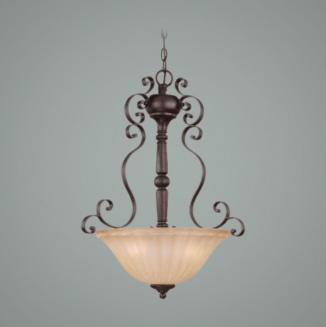 C186-25833-SI By Jeremiah Lighting-Lagrange Collection Seville Iron Finish 3 Lt Inverted Pendant 