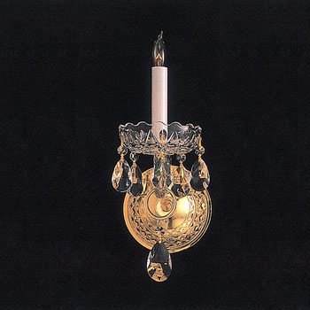 C193-1101-PB-CL-MWP By Crystorama Lighting-Traditional Crystal Collection Polished Brass Finish Wall Sconce