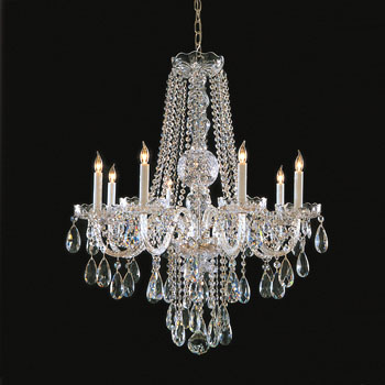 C193-1108-PB-CL-MWP By Crystorama Lighting-Traditional Crystal Collection Polished Brass Finish Chandelier