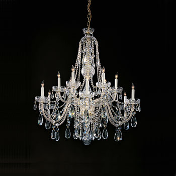 C193-1112-PB-CL-MWP By Crystorama Lighting-Traditional Crystal Collection Polished Brass Finish Chandelier
