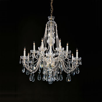C193-1112-PB-CL-SAQ By Crystorama Lighting-Traditional Crystal Collection Polished Brass Finish Chandelier