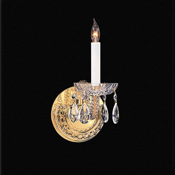 C193-1121-PB-CL-S By Crystorama Lighting-Traditional Crystal Collection Polished Brass Finish Wall Sconce