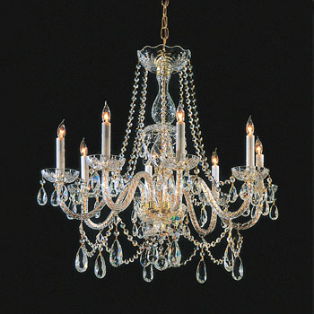 C193-1128-PB-CL-MWP By Crystorama Lighting-Traditional Crystal Collection Polished Brass Finish Chandelier