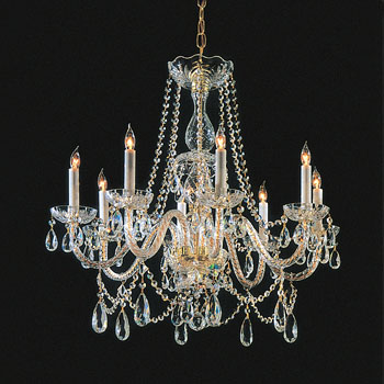 C193-1128-PB-CL-S By Crystorama Lighting-Traditional Crystal Collection Polished Brass Finish Chandelier