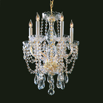 C193-1129-PB-CL-S By Crystorama Lighting-Traditional Crystal Collection Polished Brass Finish Chandelier
