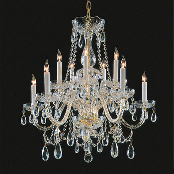 C193-1130-PB-CL-MWP By Crystorama Lighting-Traditional Crystal Collection Polished Brass Finish Chandelier