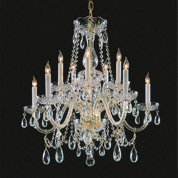 C193-1130-PB-CL-S By Crystorama Lighting-Traditional Crystal Collection Polished Brass Finish Chandelier