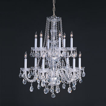 C193-1137-CH-CL-S By Crystorama Lighting-Traditional Crystal Collection Chrome Finish Chandelier