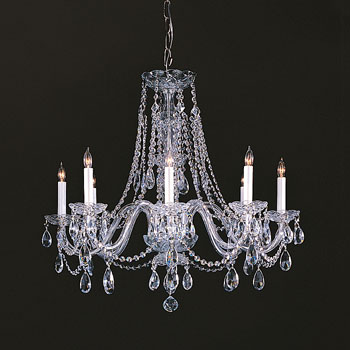 C193-1138-CH-CL-MWP By Crystorama Lighting-Traditional Crystal Collection Chrome Finish Chandelier
