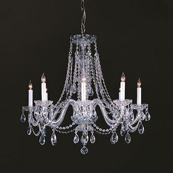 C193-1138-CH-CL-SAQ By Crystorama Lighting-Traditional Crystal Collection Chrome Finish Chandelier