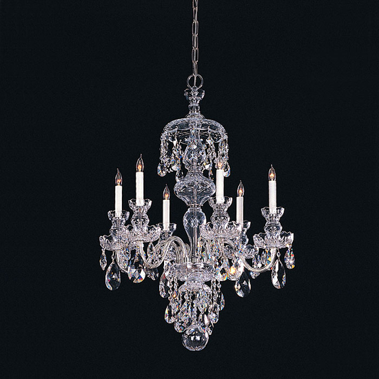 C193-1146-CH-CL-SAQ By Crystorama Lighting-Traditional Crystal Collection Chrome Finish Chandelier
