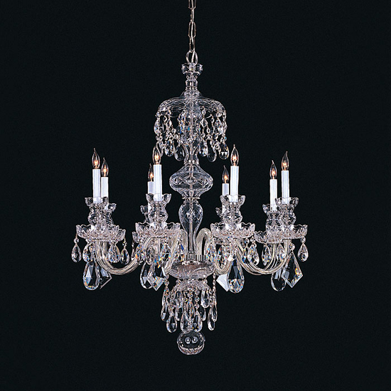 C193-1148-CH-CL-MWP By Crystorama Lighting-Traditional Crystal Collection Chrome Finish Chandelier
