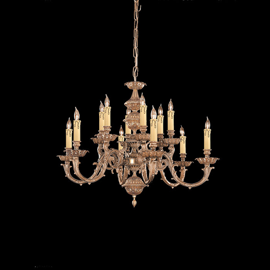 C193-2412-OB By Crystorama Lighting-Oxford Collection Olde Brass Finish Chandelier