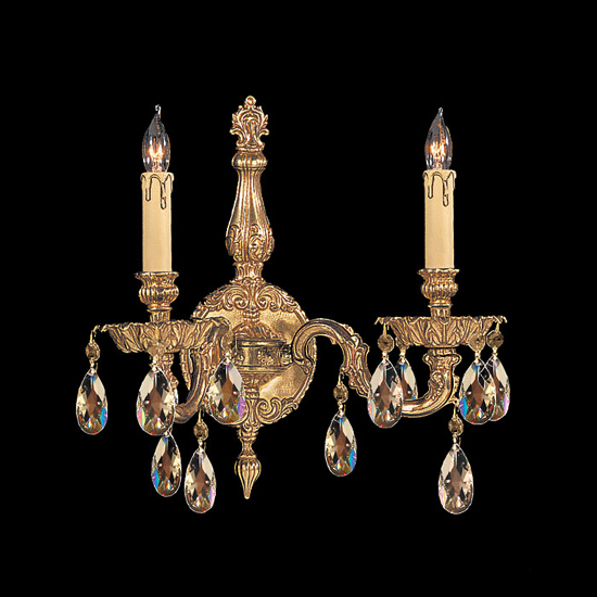 C193-2502-OB-GT-MWP By Crystorama Lighting-Oxford Collection Olde Brass Finish Wall Sconce