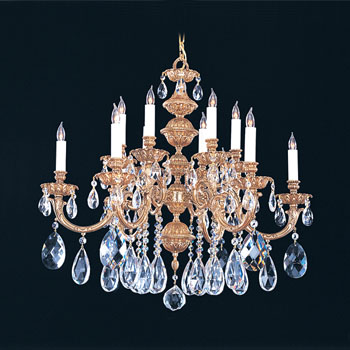 C193-2512-OB-CL-MWP By Crystorama Lighting-Oxford Collection Olde Brass Finish Chandelier