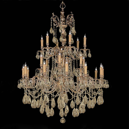 C193-2724-OB-GTS By Crystorama Lighting-Oxford Collection Olde Brass Finish Chandelier