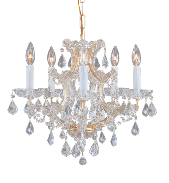 C193-4405-GD-CL-MWP By Crystorama Lighting-Maria Theresa Collection Gold Finish Chandelier