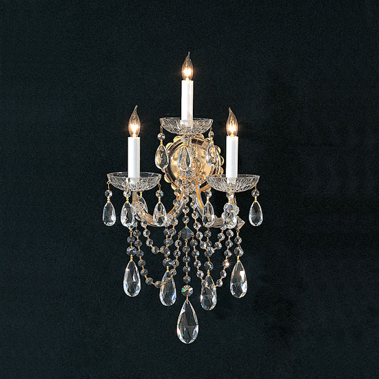 C193-4423-GD-CL-SAQ By Crystorama Lighting-Maria Theresa Collection Gold Finish Wall Sconce