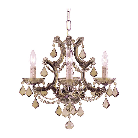 C193-4474-AB-GTS By Crystorama Lighting-Maria Theresa Collection Antique Brass Finish Chandelier
