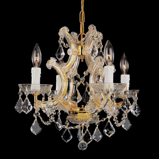 C193-4474-GD-CL-MWP By Crystorama Lighting-Maria Theresa Collection Gold Finish Chandelier