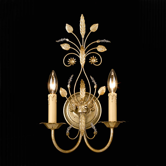C193-4702-GL By Crystorama Lighting-Vienna Collection Gold Leaf Finish Wall Sconce