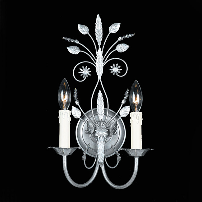 C193-4702-SL By Crystorama Lighting-Vienna Collection Silver Leaf Finish Wall Sconce