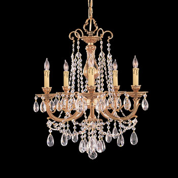 C193-475-OB-CL-SAQ By Crystorama Lighting-Etta Collection Olde Brass Finish Chandelier